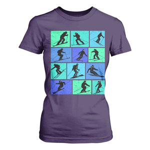 Skiing T Shirt For Women for Skiers Wintersport Ski Snowboard TS10 Purple Print Your Wear
