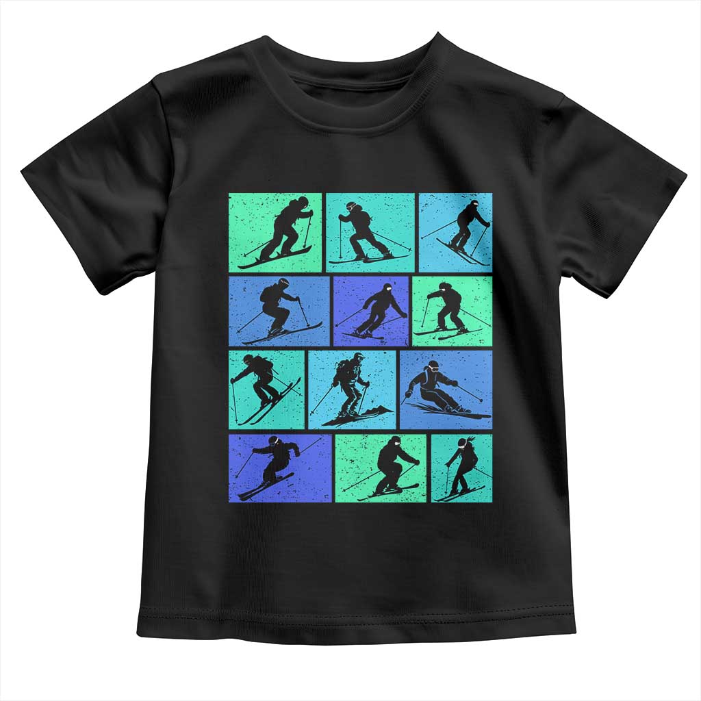 Skiing Toddler T Shirt for Skiers Wintersport Ski Snowboard TS10 Black Print Your Wear