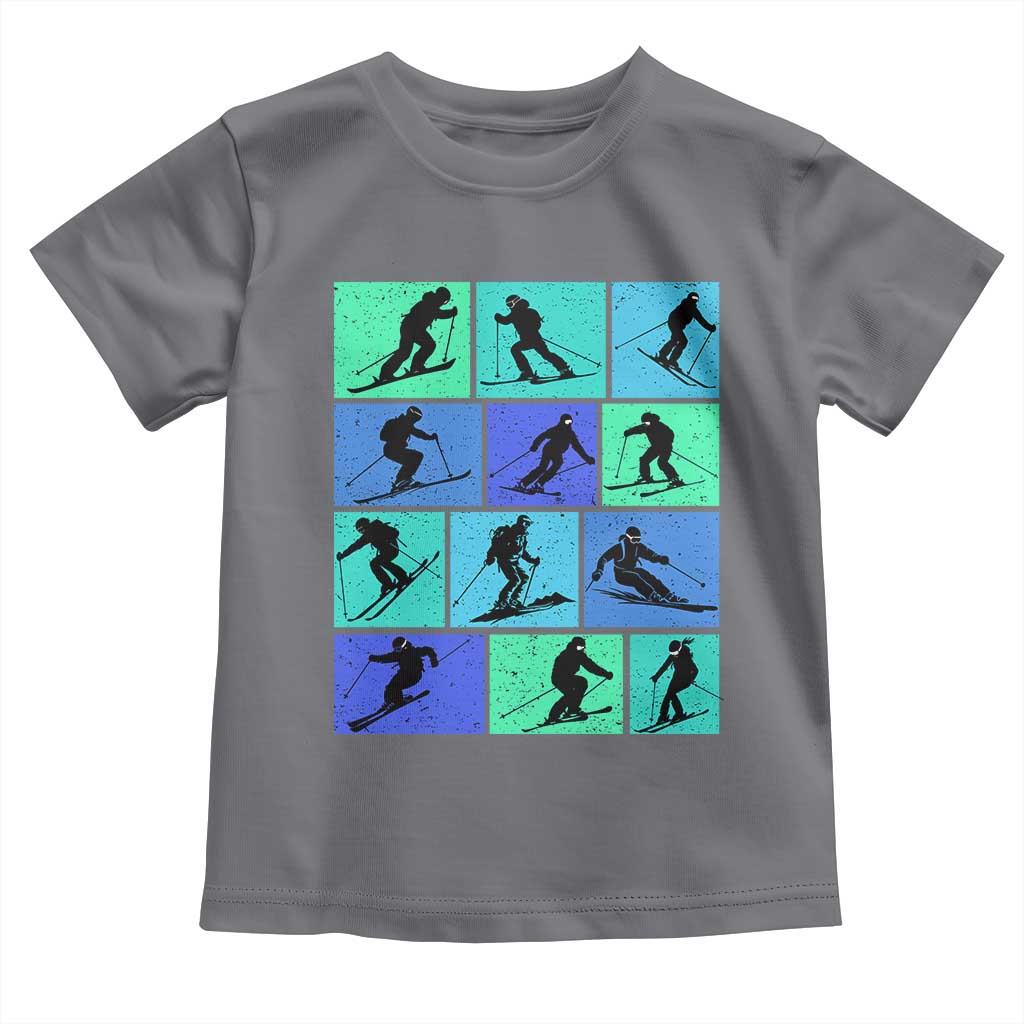 Skiing Toddler T Shirt for Skiers Wintersport Ski Snowboard TS10 Charcoal Print Your Wear