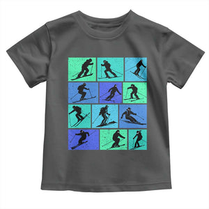Skiing Toddler T Shirt for Skiers Wintersport Ski Snowboard TS10 Dark Heather Print Your Wear