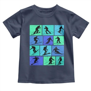 Skiing Toddler T Shirt for Skiers Wintersport Ski Snowboard TS10 Navy Print Your Wear