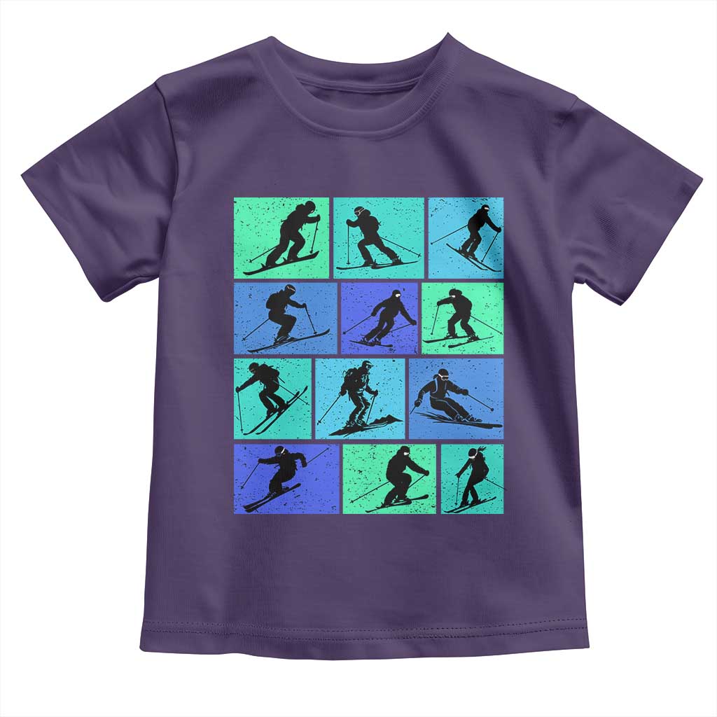 Skiing Toddler T Shirt for Skiers Wintersport Ski Snowboard TS10 Purple Print Your Wear