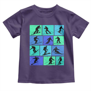 Skiing Toddler T Shirt for Skiers Wintersport Ski Snowboard TS10 Purple Print Your Wear