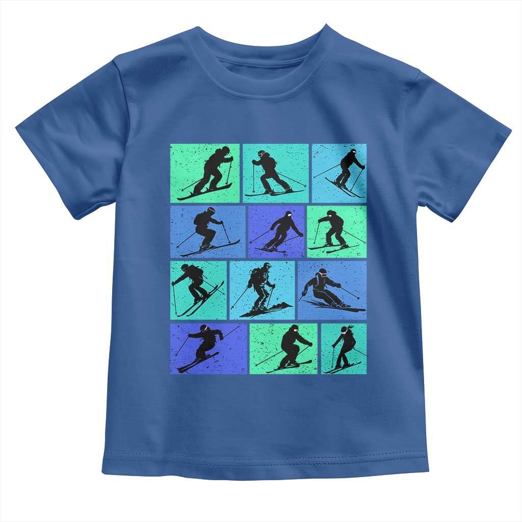 Skiing Toddler T Shirt for Skiers Wintersport Ski Snowboard TS10 Royal Blue Print Your Wear
