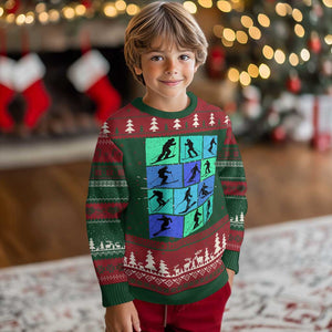 Skiing Knit Sweatshirt for Skiers Wintersport Ski Snowboard TS10 Christmas Print Your Wear