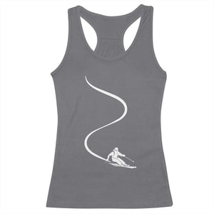 Skiing Racerback Tank Top Skier With Tracks In Deep Powder Snow Freeride Gift TS10 Charcoal Print Your Wear