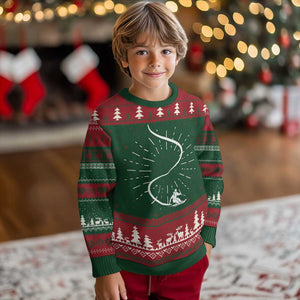 Skiing Knit Sweatshirt Skier With Tracks In Deep Powder Snow Freeride Gift TS10 Christmas Print Your Wear
