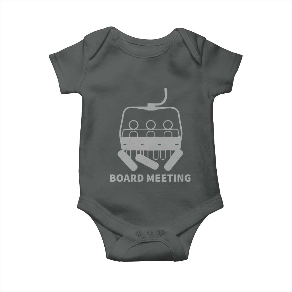 Funny Skiing Baby Onesie Snowboard Meeting Gift TS10 Dark Heather Print Your Wear