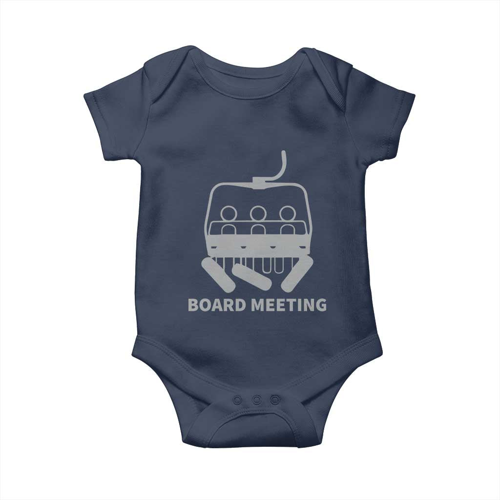 Funny Skiing Baby Onesie Snowboard Meeting Gift TS10 Navy Print Your Wear