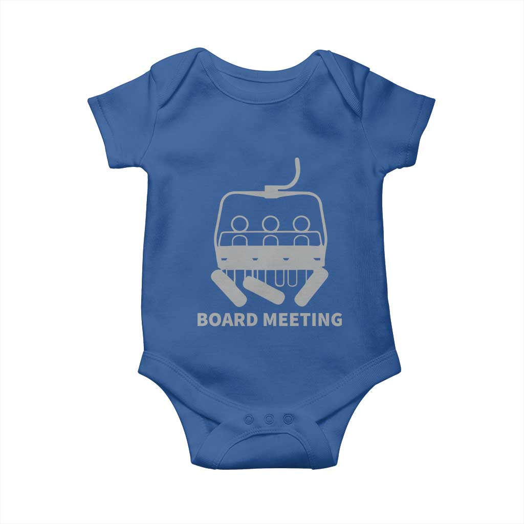 Funny Skiing Baby Onesie Snowboard Meeting Gift TS10 Royal Blue Print Your Wear