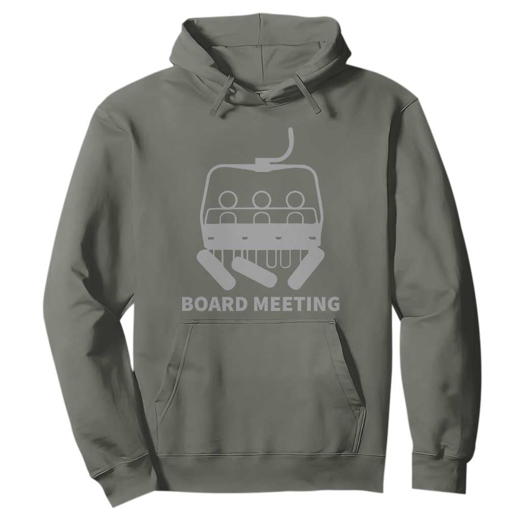 Funny Skiing Hoodie Snowboard Meeting Gift TS10 Military Green Print Your Wear