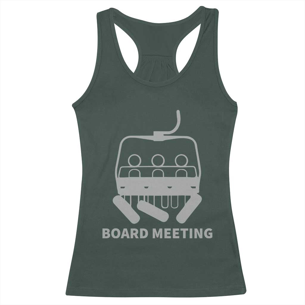 Funny Skiing Racerback Tank Top Snowboard Meeting Gift TS10 Dark Forest Green Print Your Wear
