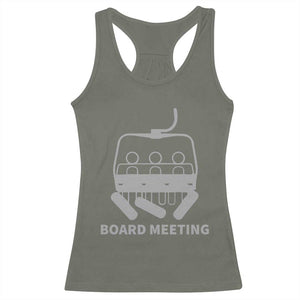 Funny Skiing Racerback Tank Top Snowboard Meeting Gift TS10 Military Green Print Your Wear