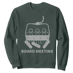 Funny Skiing Sweatshirt Snowboard Meeting Gift TS10 Dark Forest Green Print Your Wear