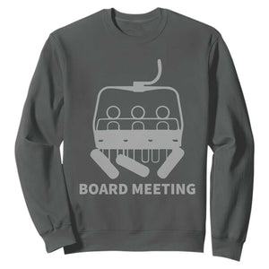 Funny Skiing Sweatshirt Snowboard Meeting Gift TS10 Dark Heather Print Your Wear