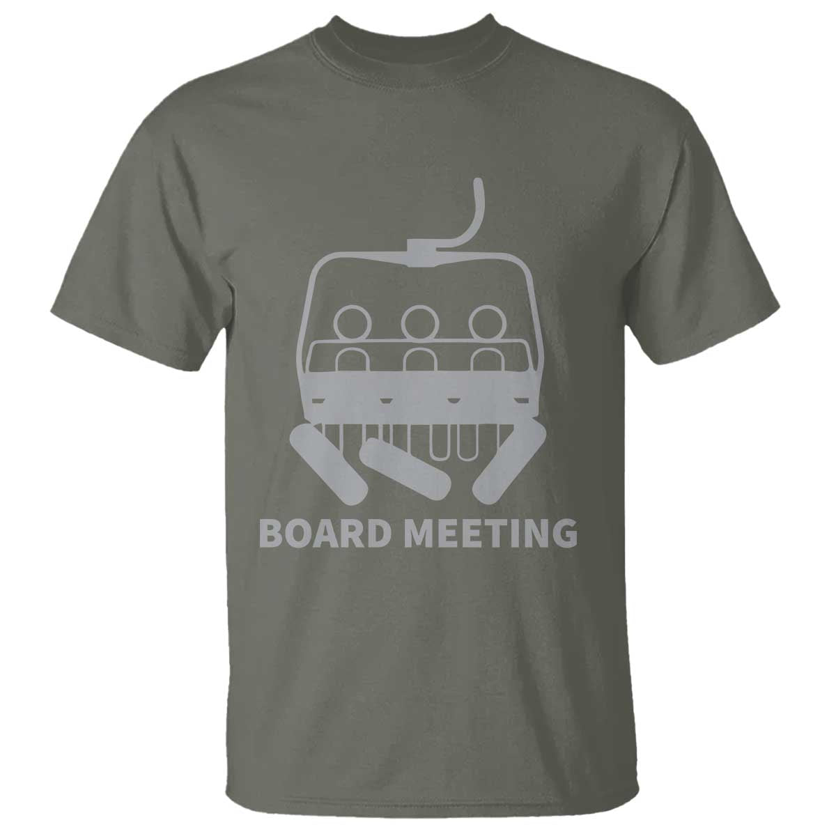 Funny Skiing T Shirt Snowboard Meeting Gift TS10 Military Green Print Your Wear