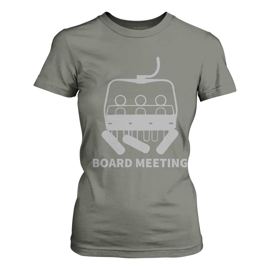 Funny Skiing T Shirt For Women Snowboard Meeting Gift TS10 Military Green Print Your Wear
