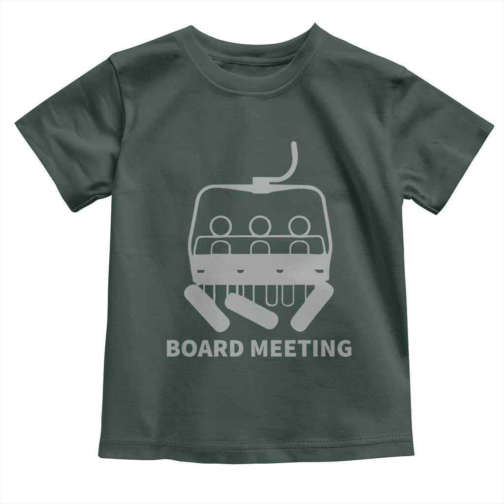 Funny Skiing Toddler T Shirt Snowboard Meeting Gift TS10 Dark Forest Green Print Your Wear