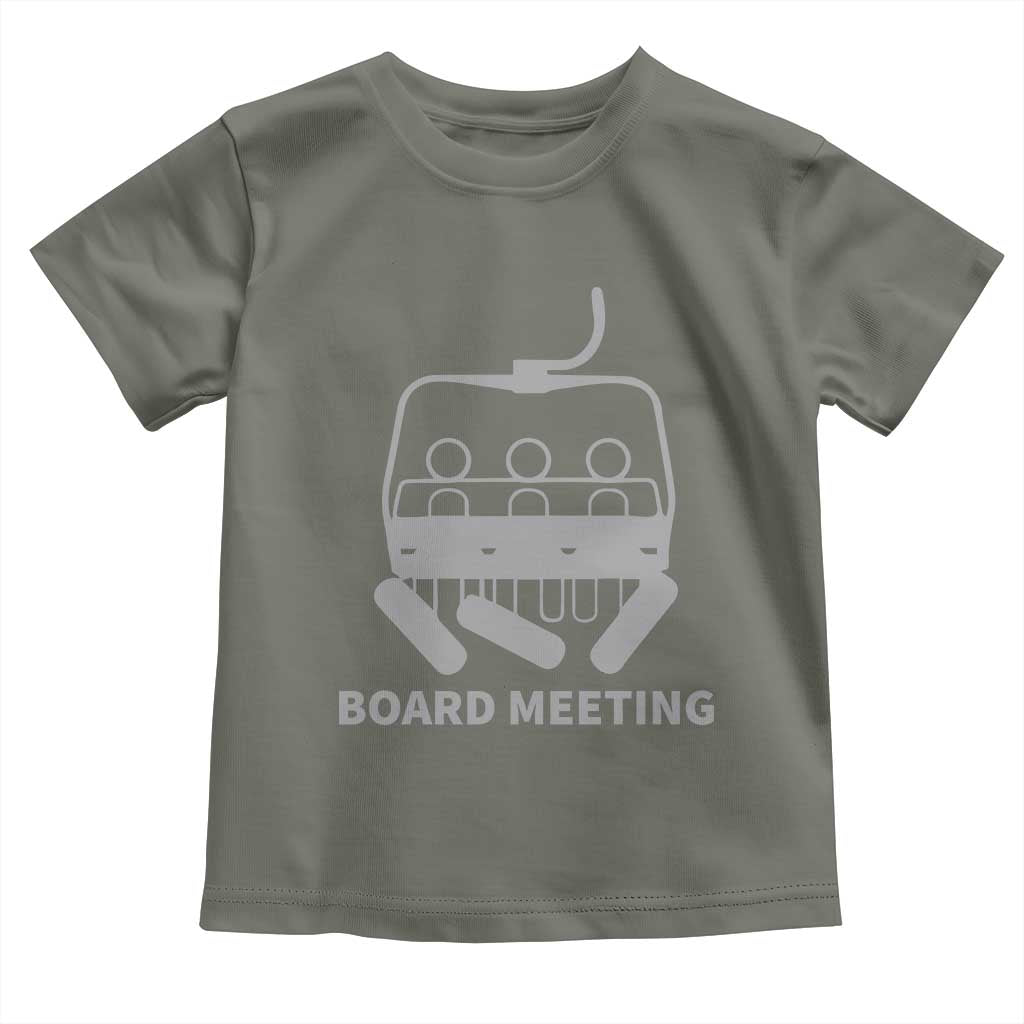 Funny Skiing Toddler T Shirt Snowboard Meeting Gift TS10 Military Green Print Your Wear