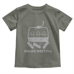 Funny Skiing Toddler T Shirt Snowboard Meeting Gift TS10 Military Green Print Your Wear
