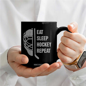 Ice Hockey Player Coffee Mug Funny Eat Sleep Hockey Repeat Sport Fan TS10 Print Your Wear
