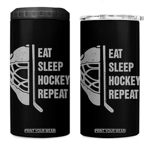 Ice Hockey Player 4 in 1 Can Cooler Tumbler Funny Eat Sleep Hockey Repeat Sport Fan TS10 One Size: 16 oz Black Print Your Wear