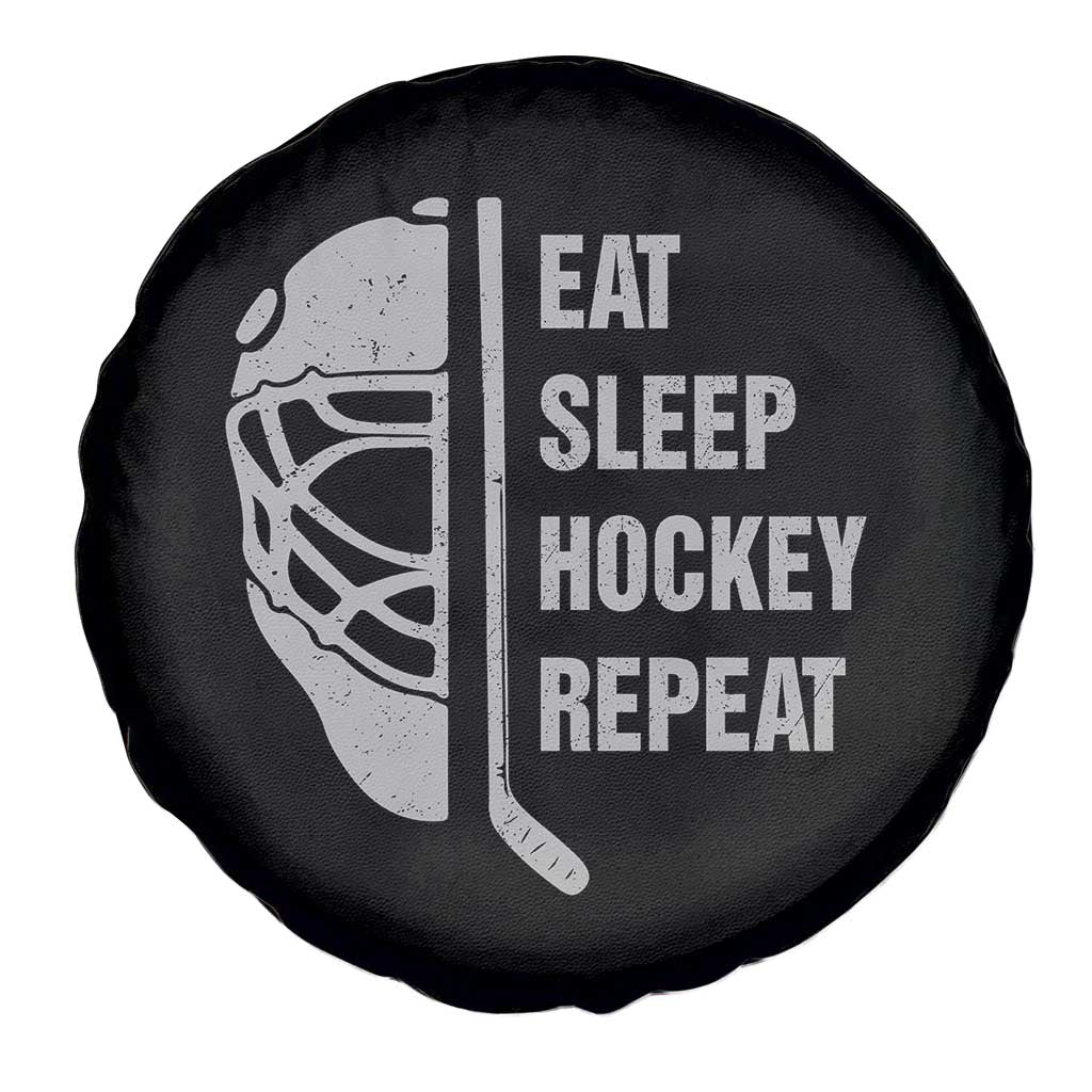 Ice Hockey Player Spare Tire Cover Funny Eat Sleep Hockey Repeat Sport Fan TS10 Print Your Wear