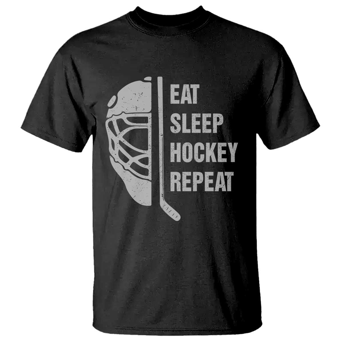 Ice Hockey Player T Shirt Funny Eat Sleep Hockey Repeat Sport Fan TS10 Black Print Your Wear