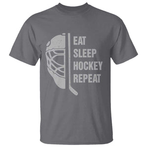 Ice Hockey Player T Shirt Funny Eat Sleep Hockey Repeat Sport Fan TS10 Charcoal Print Your Wear