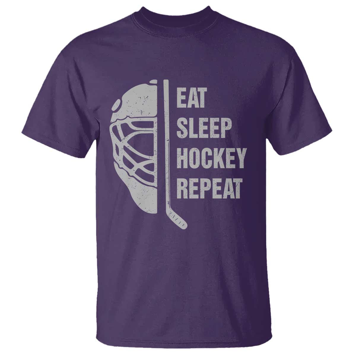 Ice Hockey Player T Shirt Funny Eat Sleep Hockey Repeat Sport Fan TS10 Purple Print Your Wear