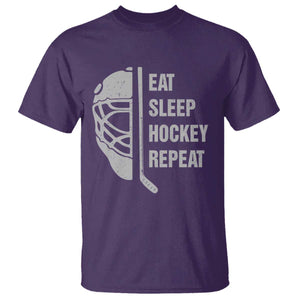 Ice Hockey Player T Shirt Funny Eat Sleep Hockey Repeat Sport Fan TS10 Purple Print Your Wear
