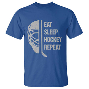 Ice Hockey Player T Shirt Funny Eat Sleep Hockey Repeat Sport Fan TS10 Royal Blue Print Your Wear