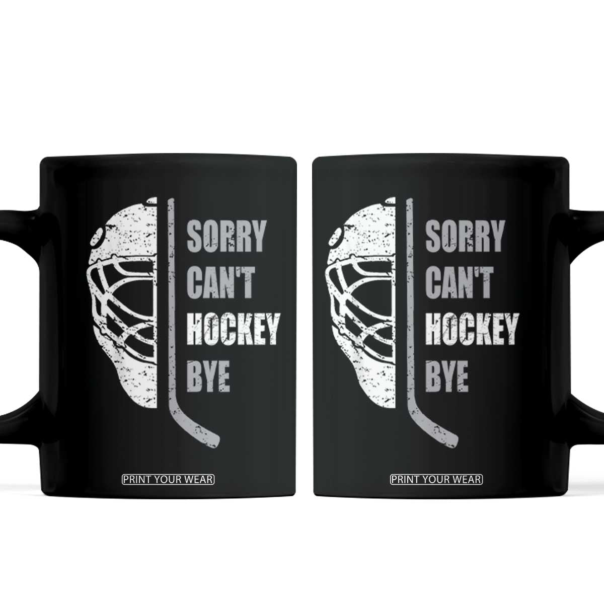 Ice Hockey Player Coffee Mug Retro Sorry Cant Hockey Bye TS10 Black Print Your Wear