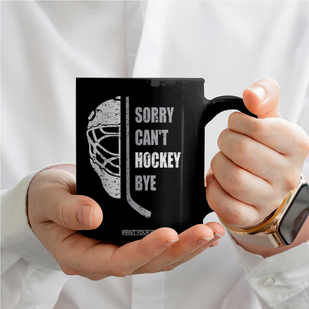 Ice Hockey Player Coffee Mug Retro Sorry Cant Hockey Bye TS10 Print Your Wear