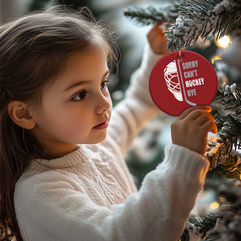 Ice Hockey Player Christmas Ornament Retro Sorry Cant Hockey Bye TS10 Print Your Wear