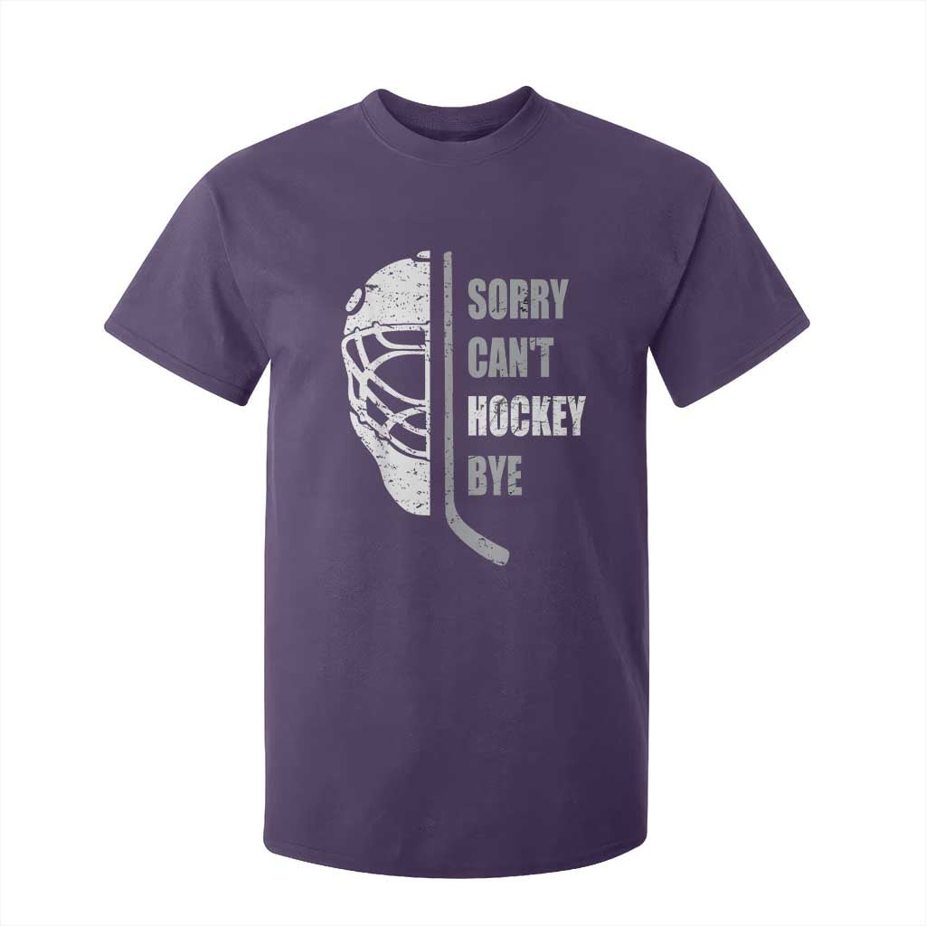 Ice Hockey Player T Shirt For Kid Retro Sorry Cant Hockey Bye TS10 Purple Print Your Wear