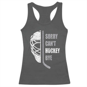 Ice Hockey Player Racerback Tank Top Retro Sorry Cant Hockey Bye TS10 Dark Heather Print Your Wear
