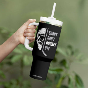 Ice Hockey Player Tumbler With Handle Retro Sorry Cant Hockey Bye TS10 Print Your Wear