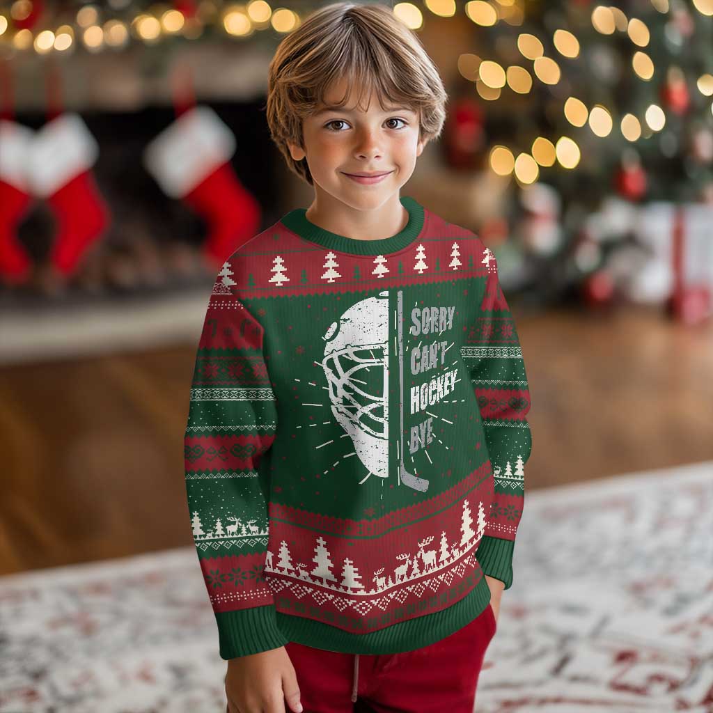 Ice Hockey Player Knit Sweatshirt Retro Sorry Cant Hockey Bye TS10 Christmas Print Your Wear