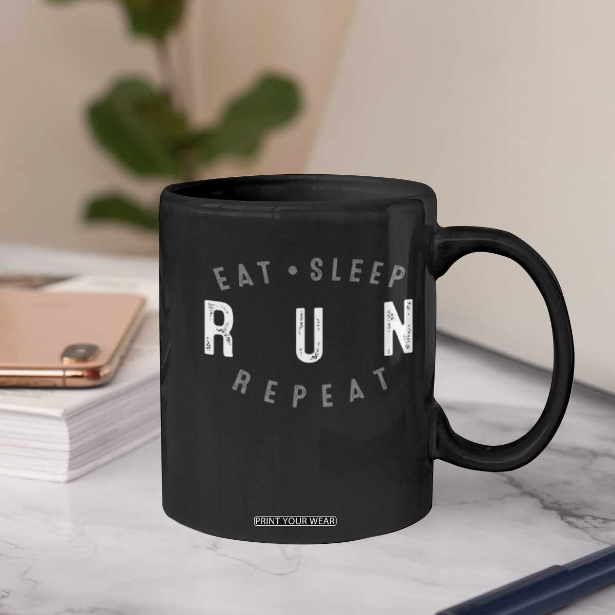 Eat Sleep Run Repeat Coffee Mug Marathon Runner TS10 Print Your Wear