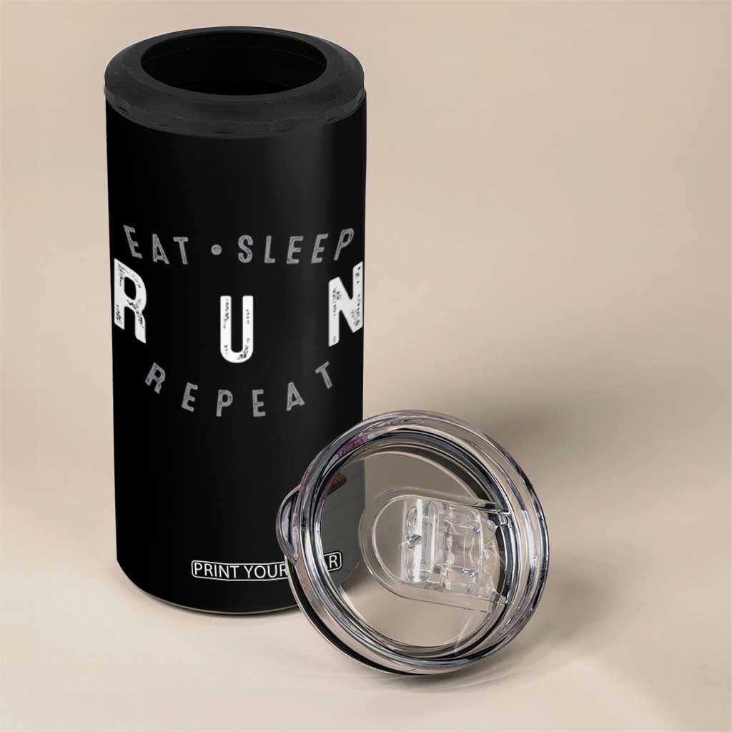 Eat Sleep Run Repeat 4 in 1 Can Cooler Tumbler Marathon Runner TS10 Print Your Wear