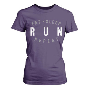 Eat Sleep Run Repeat T Shirt For Women Marathon Runner TS10 Purple Print Your Wear