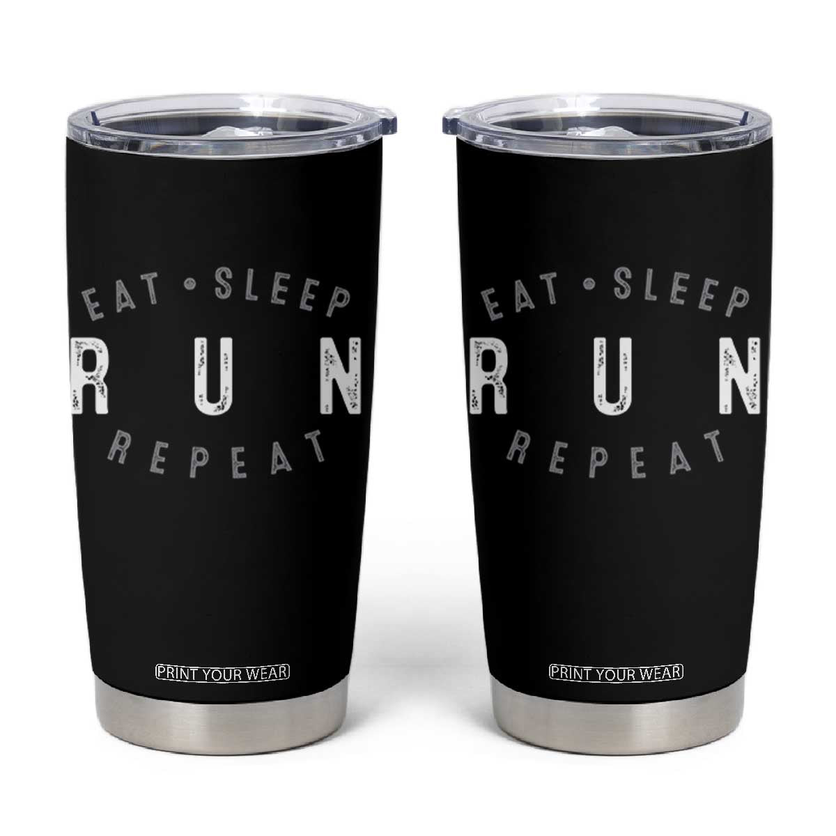 Eat Sleep Run Repeat Tumbler Cup Marathon Runner TS10 Black Print Your Wear