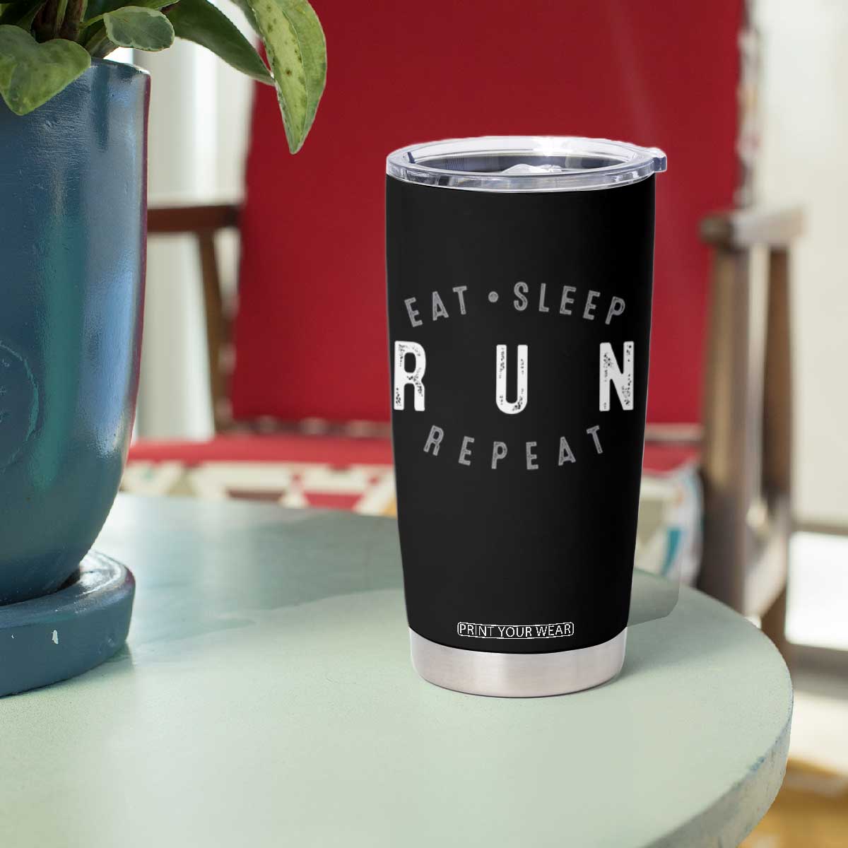 Eat Sleep Run Repeat Tumbler Cup Marathon Runner TS10 Print Your Wear