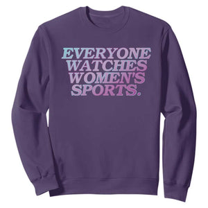 Everyone Watches Womens Sports Sweatshirt Feminist Body Positivity Inclusive Equality TS10 Purple Print Your Wear