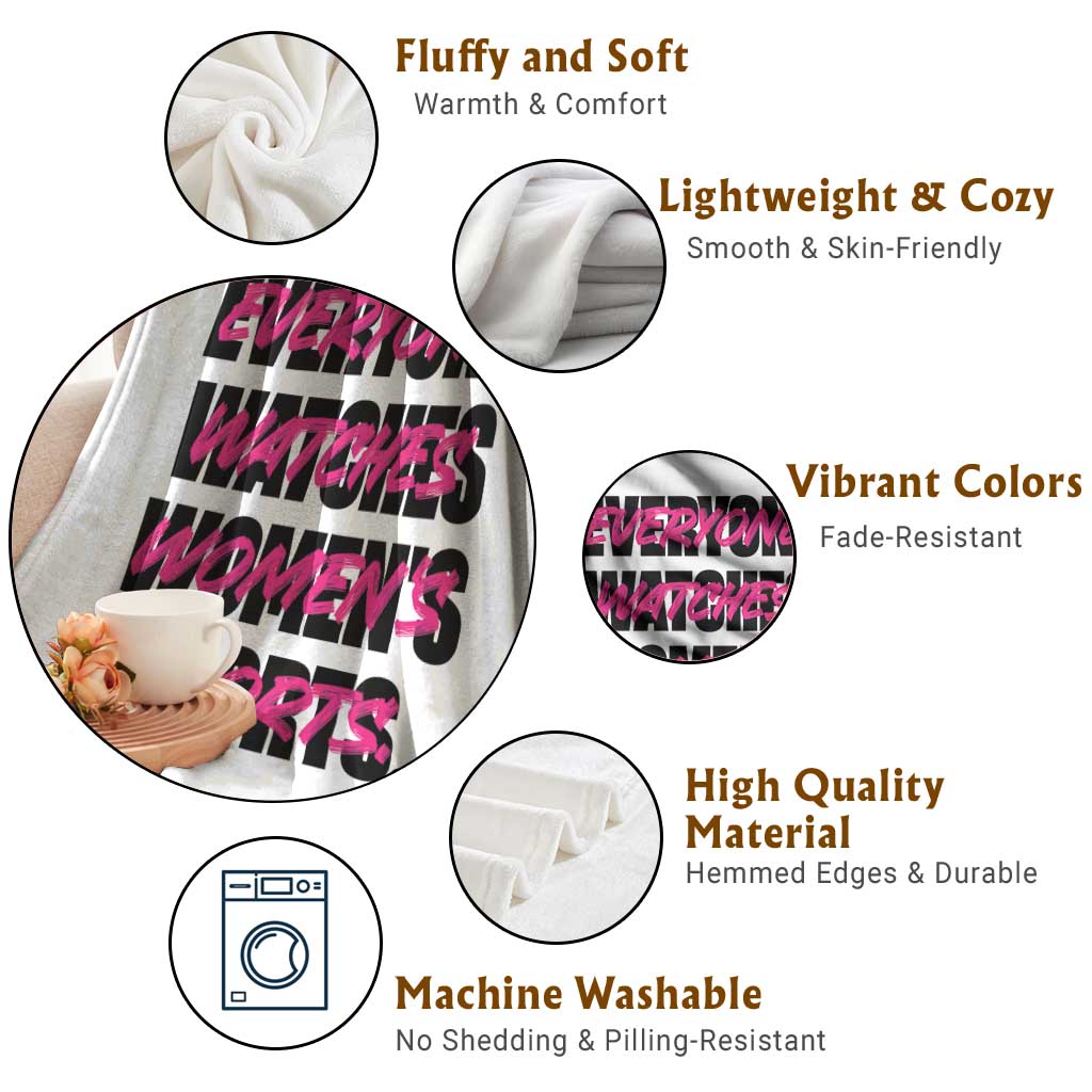 Womens Sports Throw Blanket Feminist Body Positivity Inclusive Equality TS10 Print Your Wear