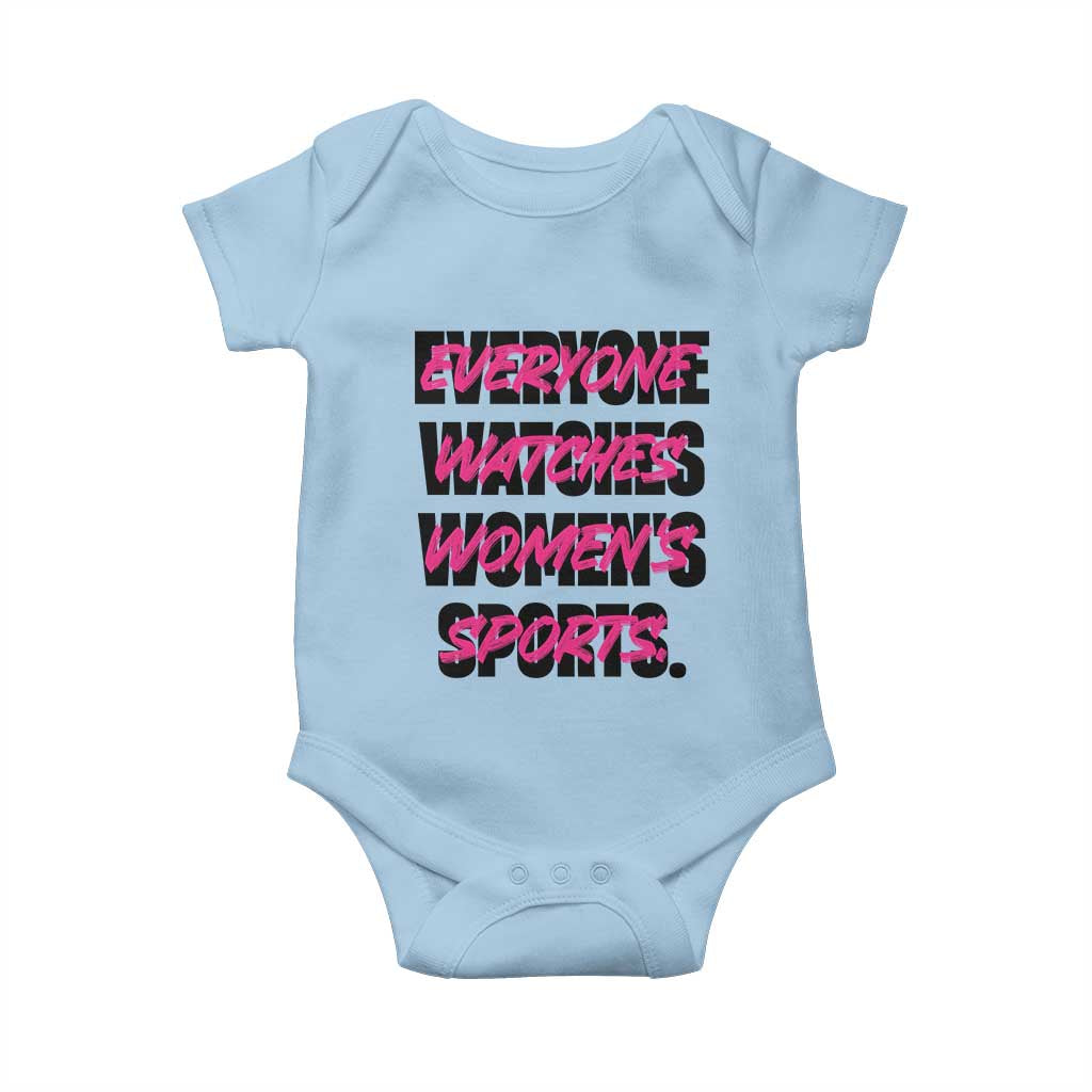 Womens Sports Baby Onesie Feminist Body Positivity Inclusive Equality TS10 Light Blue Print Your Wear