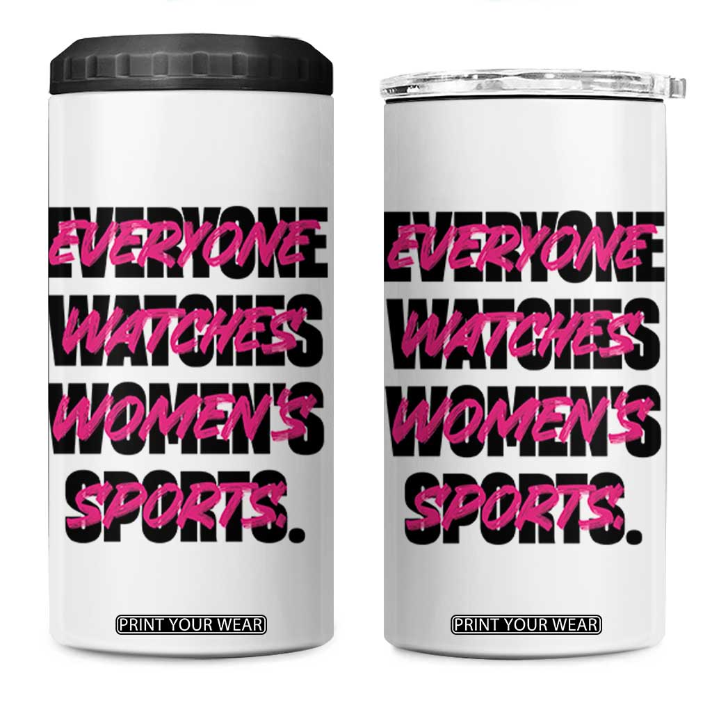 Womens Sports 4 in 1 Can Cooler Tumbler Feminist Body Positivity Inclusive Equality TS10 One Size: 16 oz White Print Your Wear