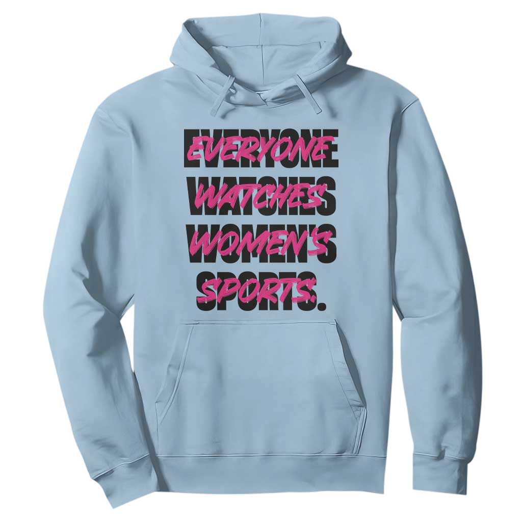 Womens Sports Hoodie Feminist Body Positivity Inclusive Equality TS10 Light Blue Print Your Wear