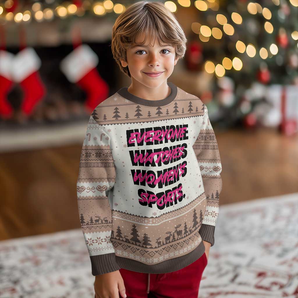 Womens Sports Ugly Christmas Sweater Feminist Body Positivity Inclusive Equality TS10 Mocha Mousse Print Your Wear